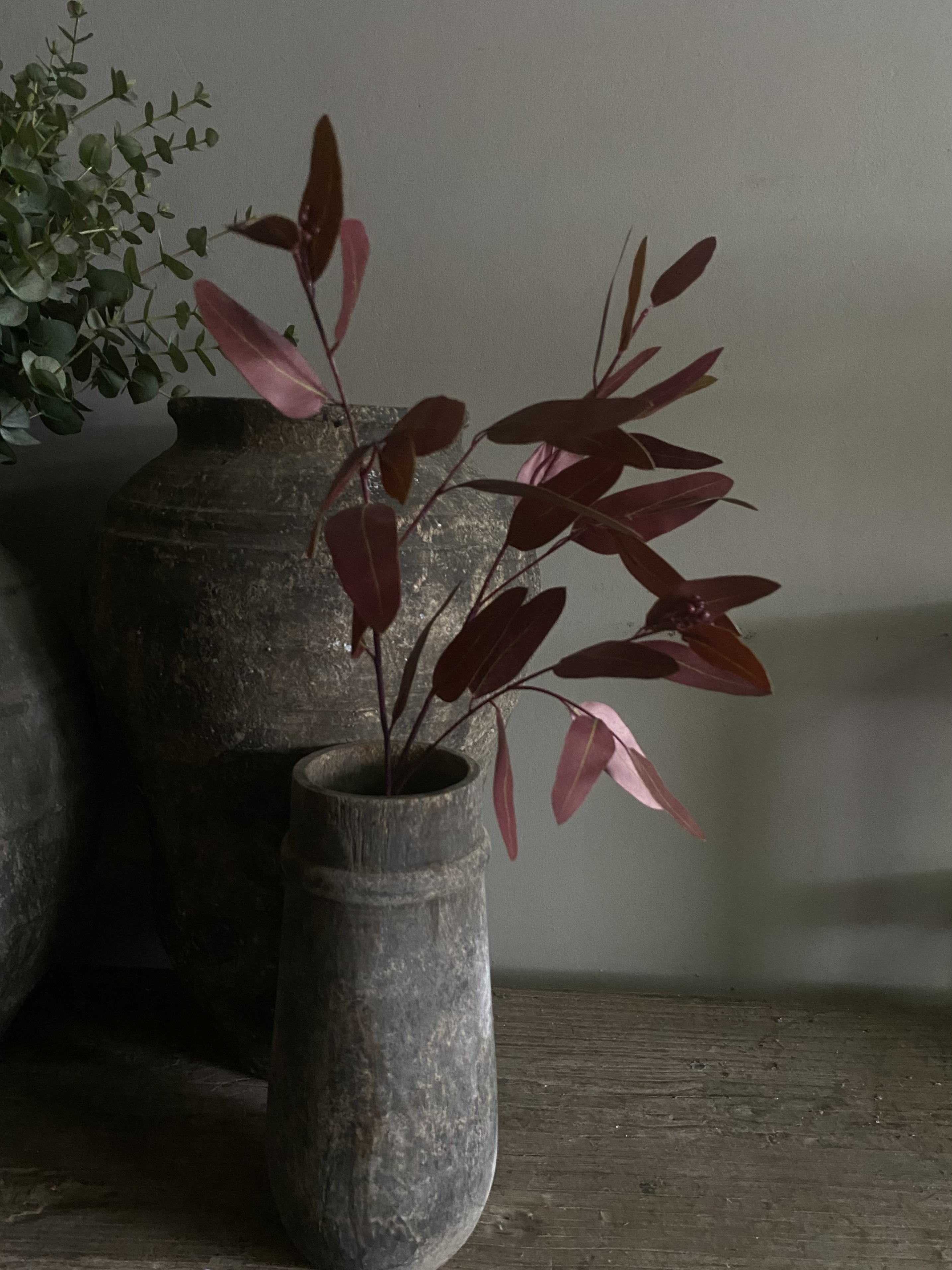 Eucalyptus blad plastic bordeaux rood