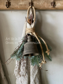 Kunst Kerst toef met houten klokje A 