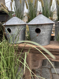 Vogelhuisje Zink XL  met ophang kettinkje 19 x 19 x 22