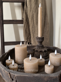 Home Society | Led Dinerkaarsen Recharge set van 2 Beige / Sand