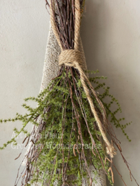 Toef | met kunst Asparagus groen en echte Berk ong 55 a 60 cm