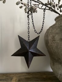 Ster hangend 30 cm met lange ketting en haak