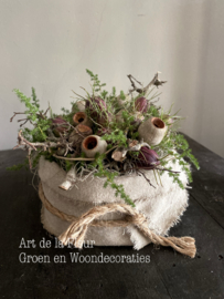 DIY Taartje met Nigella, Asparagus en Eucalyptus Bells 15 cm zeer eenvoudig