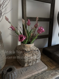 Kunst Tulpen ( 5 )  met Ptilotus en Gagel