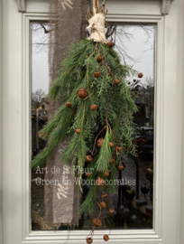 Kerst toef ong 60 cm Cypresse en Pinus En belletjes