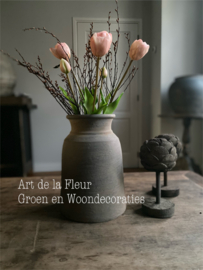 Dubbele kunst Tulpjes 7 stuks incl Gagel  44 cm  Soft Pink