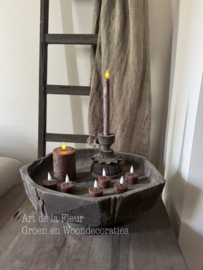 Home Society | Led tealight Recharge set van 6 Dark Brown