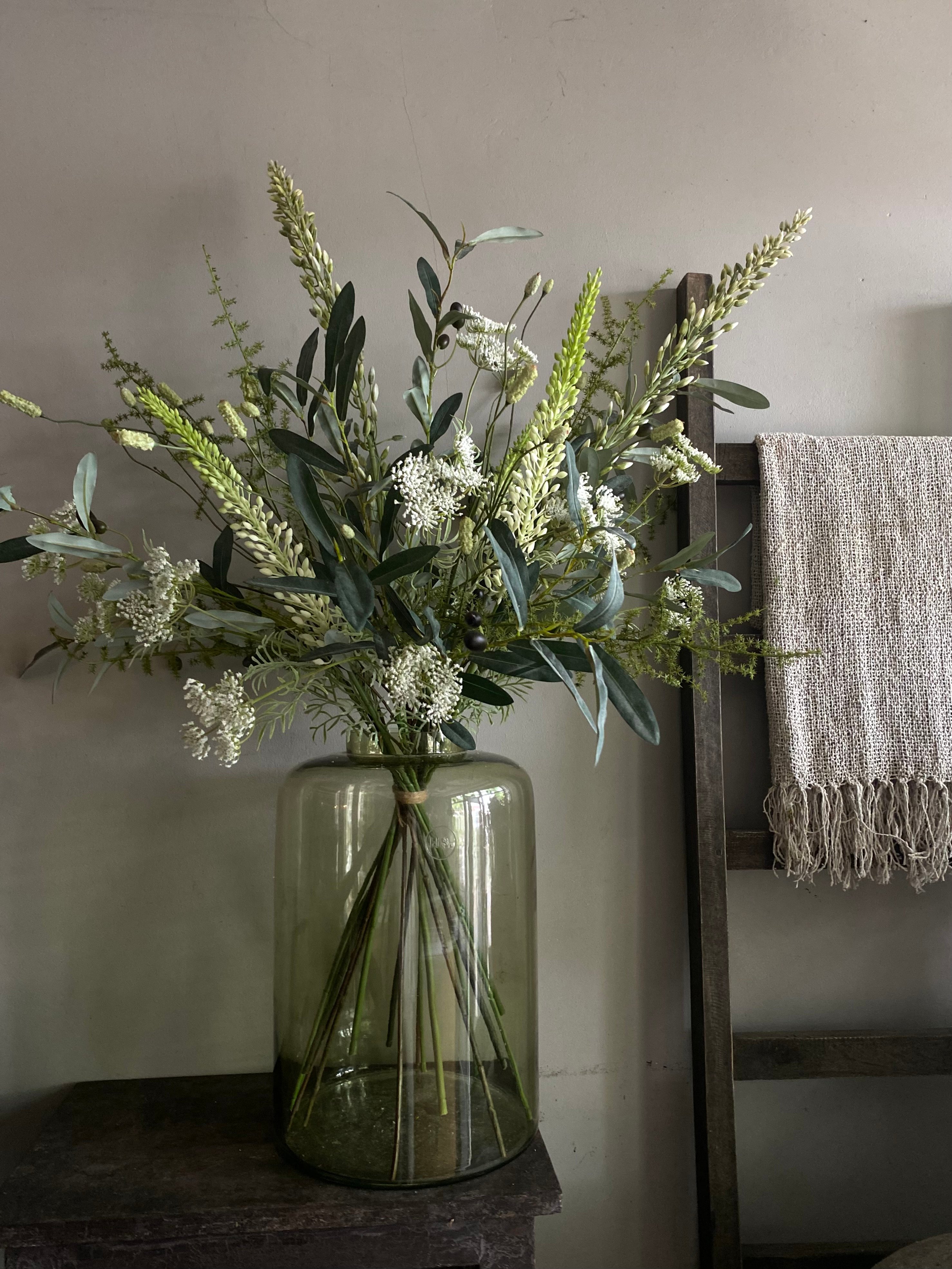 Kunst boeket wit XL