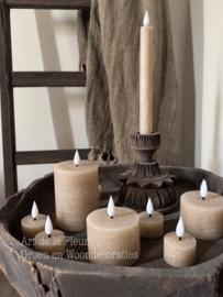 Home Society | Led tealight Recharge set van 6 Beige / Sand