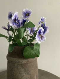Kunst viooltje 3 bloemen op een steel 35 cm