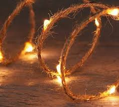Led lampjes  op jute touw 1 m 20 lampjes warm licht