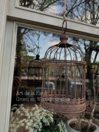 Roestige vogelkooi maat L ong 27 cm hoog