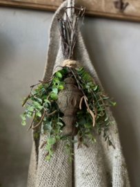 Toefje klein | Met houten klosje en kunst Eucalyptus