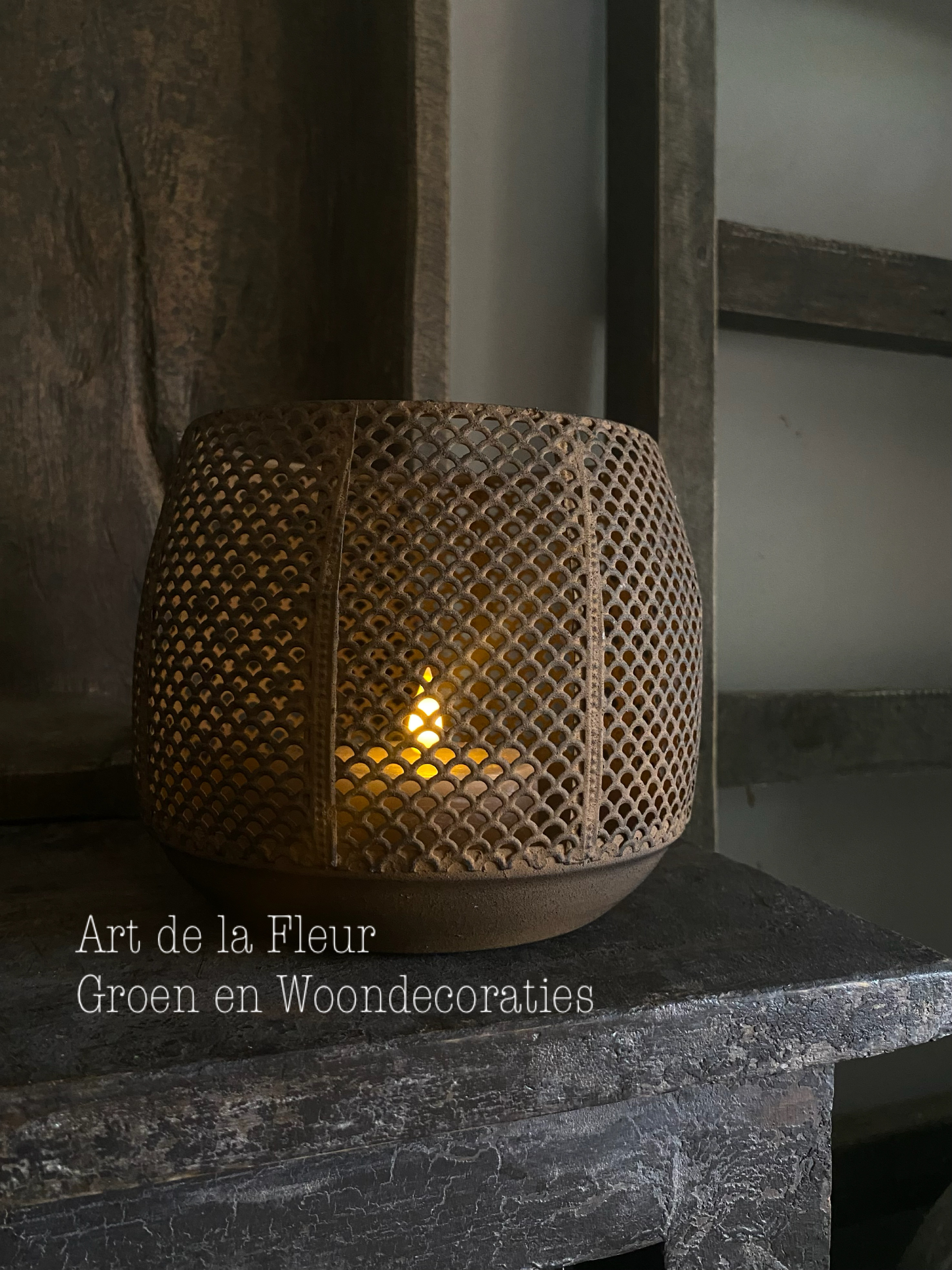 Windlicht roest 16 x 16 x 13