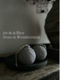 Houten Kerstbal betonlook met gaas 10 cm