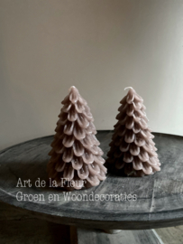 Kerstboom Kaarsje Bruin 9 x 14 cm