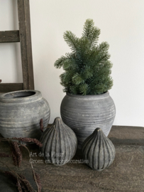 Kunst | Kerstboom Abies 13 x 13 x 32 cm grijs - groen