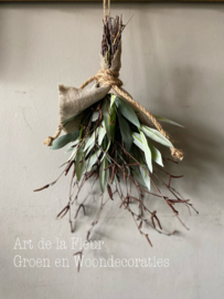 Mini toefje kunst Olijf en echte Berk in doek