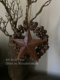 Natuurlijk kransje met roestige ster