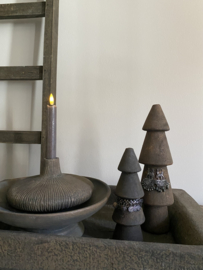 Set van twee massief houten boompjes met sieraad
