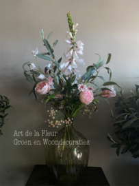 Kunst boeket roze excl vaas