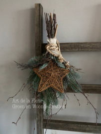 Kunst kerst toef met roestige ster