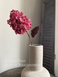 Hydrangea Flower pink with leaves 78 cm