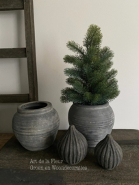 Kunst | Kerstboom Abies 14 x 14 x 40 cm grijs - groen