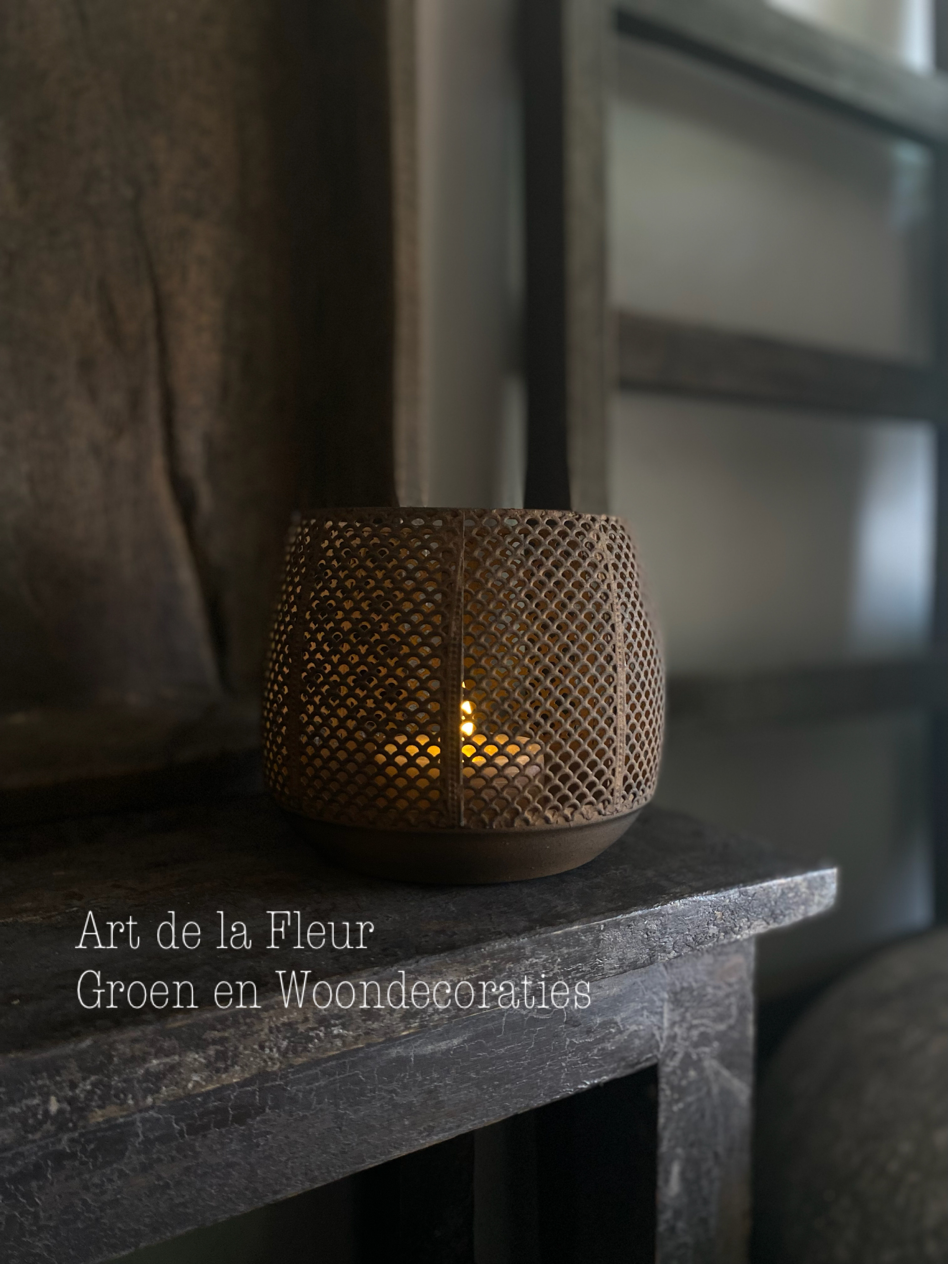 Windlicht roest 16 x 16 x 13