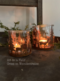 Windlicht | Hert S roest 8 x 8