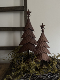 Kerstboom bruin metaal maat M 45 cm hoog