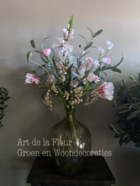 Kunst boeket roze excl vaas