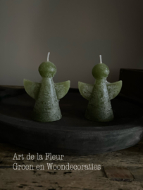 Candle Angel Green  8.5 hoog