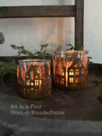 Windlicht | Huis Amsterdam M roest 10 x 10