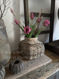 Kunst Tulpen ( 5 )  met Ptilotus en Gagel