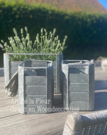 Opbergbox | planter Ids Zink drie delig 26 x 36 x 25