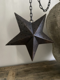 Ster hangend 30 cm met lange ketting en haak