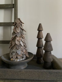 Set van twee massief houten boompjes met sieraad