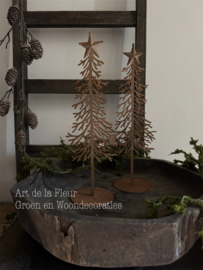 Theelicht | Kerstboom roest S 12 x 10 x 35.5 cm