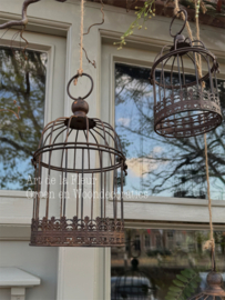 Roestige vogelkooi maat L ong 27 cm hoog