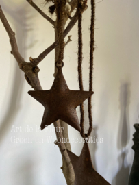 Metalen ster met touw  10 cm