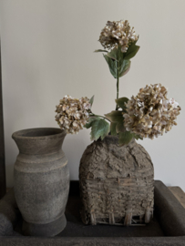 Sneeuwbal met drie bloemen 80 cm licht gedroogde uitstraling