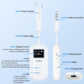 Travel Dual Pro+ Bluetooth 5.2  zender en ontvanger