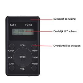 Bluetoolz® BT-C9100 CE – Compacte DAB+ radio Zwart