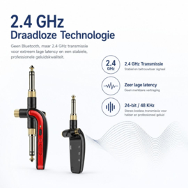 Bluetoolz® LKT 2.4 GHz zender ontvanger voor muziekinstrumenten - Rood