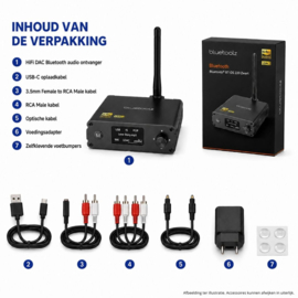 Bluetoolz® BT-DS 220  Zwart – HiFi DAC Bluetooth audio ontvanger