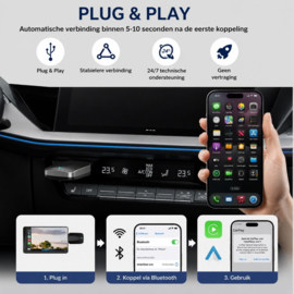 Bluetoolz® Draadloze Bluetooth CarPlay adapter