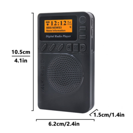 Bluetoolz® BT-P9-B CE– Compacte DAB+ radio met krachtig geluid Zwart