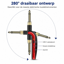 Bluetoolz® LKT 2.4 GHz zender ontvanger voor muziekinstrumenten - Rood