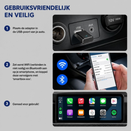Bluetoolz® Draadloze Bluetooth CarPlay adapter